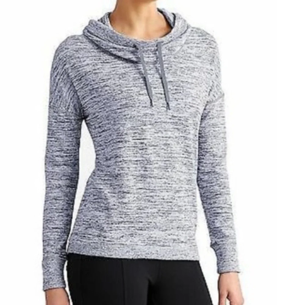 Athleta Cowl Neck Hoodie Sweatshirt Gray | Size Medium